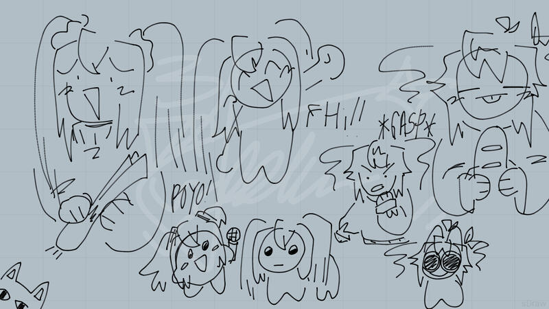 Random doodles of H.Miku and K.Teto [from prev art stream]